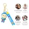Labubu Style Cartoon Keychain, Soft Rubber Doll with Strap, Metal Key Ring, Bag Charm, Key Holder for Car/Bike/Home Keys, Gift for Girls and Kids(Blue)