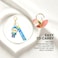 Labubu Style Cartoon Keychain, Soft Rubber Doll with Strap, Metal Key Ring, Bag Charm, Key Holder for Car/Bike/Home Keys, Gift for Girls and Kids(Blue)