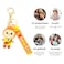 Labubu Style Cartoon Keychain, Soft Rubber Doll with Strap, Metal Key Ring, Bag Charm, Key Holder for Car/Bike/Home Keys, Gift for Girls and Kids(Orange)