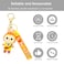 Labubu Style Cartoon Keychain, Soft Rubber Doll with Strap, Metal Key Ring, Bag Charm, Key Holder for Car/Bike/Home Keys, Gift for Girls and Kids(Orange)
