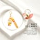 Labubu Style Cartoon Keychain, Soft Rubber Doll with Strap, Metal Key Ring, Bag Charm, Key Holder for Car/Bike/Home Keys, Gift for Girls and Kids(Orange)