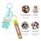 Cartoon Character Keychain with Plush Doll, Silicone Strap, Metal Split Ring &amp; Lobster Clasp for Keys, Bags, Backpacks(Light blue)
