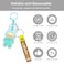 Cartoon Character Keychain with Plush Doll, Silicone Strap, Metal Split Ring &amp; Lobster Clasp for Keys, Bags, Backpacks(Light blue)
