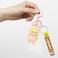 Cartoon Character Keychain with Plush Doll, Silicone Strap, Metal Split Ring &amp; Lobster Clasp for Keys, Bags, Backpacks(Light pink)
