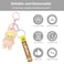 Cartoon Character Keychain with Plush Doll, Silicone Strap, Metal Split Ring &amp; Lobster Clasp for Keys, Bags, Backpacks(Light pink)
