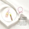 Cartoon Character Keychain with Plush Doll, Silicone Strap, Metal Split Ring &amp; Lobster Clasp for Keys, Bags, Backpacks(Light pink)
