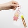 Cartoon Character Keychain with Plush Doll, Silicone Strap, Metal Split Ring &amp; Lobster Clasp for Keys, Bags, Backpacks(Pink)
