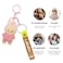 Cartoon Character Keychain with Plush Doll, Silicone Strap, Metal Split Ring &amp; Lobster Clasp for Keys, Bags, Backpacks(Pink)
