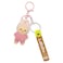 Cartoon Character Keychain with Plush Doll, Silicone Strap, Metal Split Ring &amp; Lobster Clasp for Keys, Bags, Backpacks(Pink)
