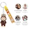 Labubu 3D Cartoon Keychain with Soft PVC Pendant and Silicone Strap &ndash; Cute Bag Charm &amp; Key Holder(Brown)
