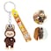 Labubu 3D Cartoon Keychain with Soft PVC Pendant and Silicone Strap &ndash; Cute Bag Charm &amp; Key Holder(Brown)
