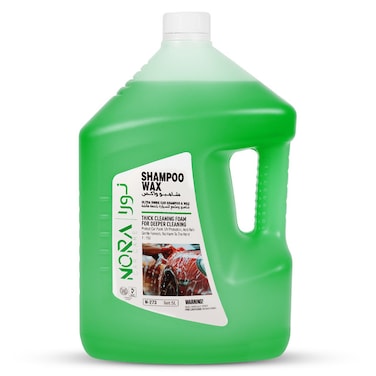 شامبو وشمع نورا ٥ لتر - صابون غسيل سيارات احترافي، رغوة تنظيف كثيفة، آمن على الطلاء واليدين، يوفر اللمعان والحماية