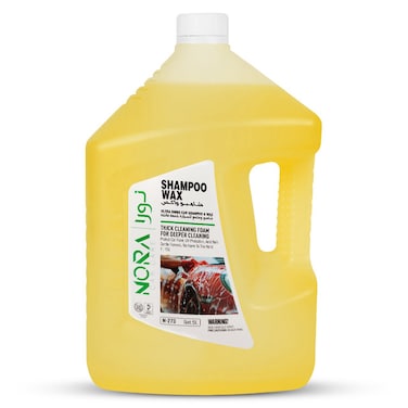شامبو وشمع نورا ٥ لتر - صابون غسيل سيارات احترافي، رغوة تنظيف كثيفة، آمن على الطلاء واليدين، يوفر اللمعان والحماية