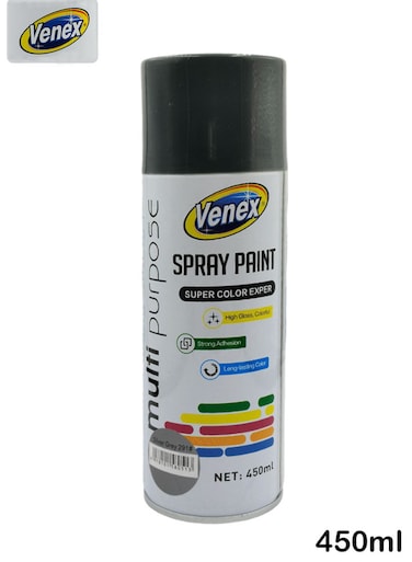 Venex 291 Silver Grey Multi-Purpose Spray Paint 450ml for Fast Drying and Durable Surface Use Finish