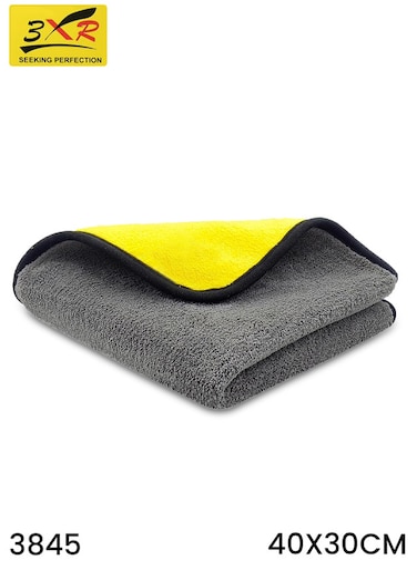3XR 3845 منشفة تنظيف من الألياف الدقيقة عالية الامتصاص 40 × 30 سم، قماش ناعم من الصوف المرجاني مزدوج الجانب