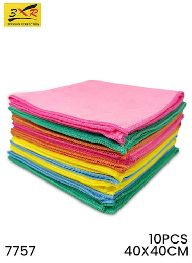 3XR Microfiber Cleaning Cloths 40&times;40 cm 10-Pack Model 7757 for Car, Home, Kitchen and General Use

