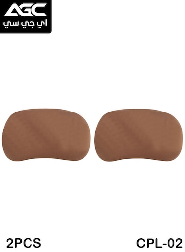 مجموعة وسائد سيارة من إسفنج الذاكرة من AGC مكونة من قطعتين لدعم الرقبة للقيادة والاستخدام المكتبي، موديل CPL-02، بني