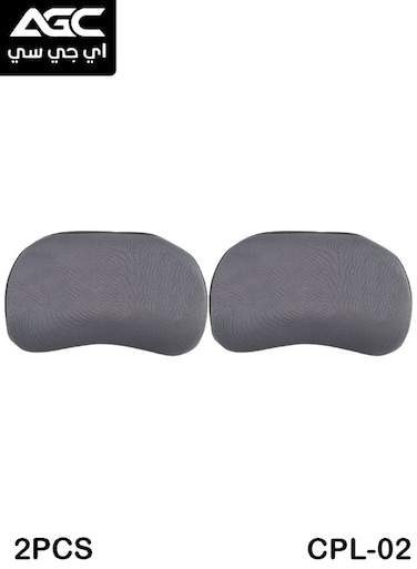 AGC Memory Foam Car Pillow Set 2PCS Neck Support Cushion for Driving and Office Use Model CPL-02 Gray