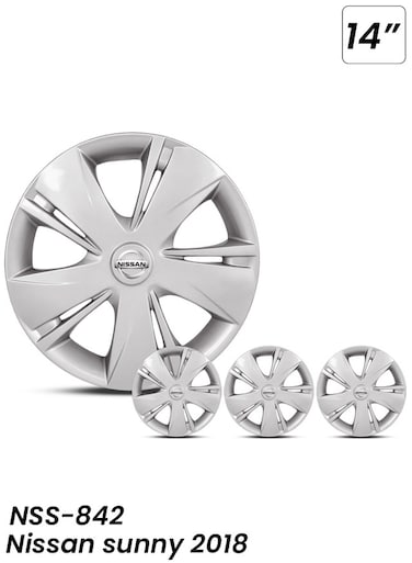Nissan Sunny 2018 NSS-842 14-inch hubcaps set of 4 with secure fit and durable fiber material
