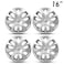 16" Silver Wheel Cover Set for Toyota Hilux 2018-2022, Model HX-1601, Durable Fiber Caps Covers Pack