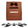 Car Armrest Cushion with Cup Holder and Tissue Slot, PU Leather, Universal Fit, 36&times;28 cm Brown