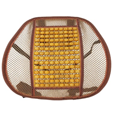 Ergonomic Lumbar Support Back Massager Cushion with Wooden Beads and Breathable Mesh for Chair Seats