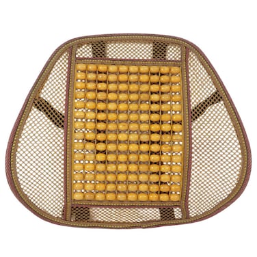 Ergonomic Lumbar Support Back Massager Cushion with Wooden Beads and Breathable Mesh for Chair Seats