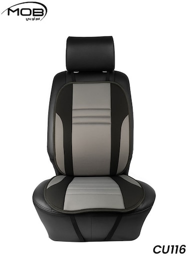 وسادة مقعد السيارة MOB CU116 للسيارات والشاحنات والشاحنات الكبيرة، مزودة بدعم وتهوية وسهولة التركيب، باللونين الأسود والرمادي.