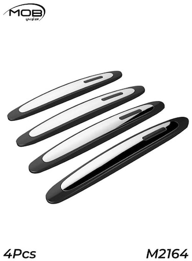 MOB Car Door Edge Guard Protector 4PCS Anti Scratch Trim Strip Set Black Silver Model M2164