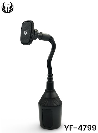 حامل أكواب مغناطيسي للهاتف من يوفو YF-4799 للسيارة مع ذراع مرن ودوران 360 درجة، تثبيت آمن في السيارة.