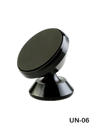 حامل هاتف السيارة المغناطيسي بزاوية 360 درجة، مغناطيس قوي، يُثبت على لوحة القيادة أو المكتب، استخدام عالمي، لون أسود، موديل UN-06
