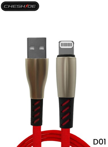 كابل شحن سريع تشيشايد بقدرة 120 واط، بطول 120 سم، كابل بيانات مضفر لأجهزة Apple وMicro USB وType C.