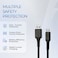 كابل شحن ونقل بيانات مضفر من بيلك، من نوع USB-A إلى Micro USB، طراز BL-S21، آمن ومتين، باللون الأسود، يدعم الشحن السريع.