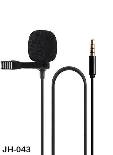 JH-043 Lavalier Microphone 3.5mm Plug and Play Clip On Mic for Phone Tablet Laptop PCRecording Audio