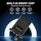 شاحن حائط بيلك BL-101 ثنائي منافذ USB بقدرة 12 واط، محول شحن سريع 2.4 أمبير بتقنية IC الذكية، لون أسود، قابس بريطاني، معايير أمان عالية.