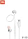 سماعات أذن JBL Tune 310C بمنفذ USB-C عالية الدقة مع صوت جهير نقي وميكروفون بثلاثة أزرار، لون أبيض.