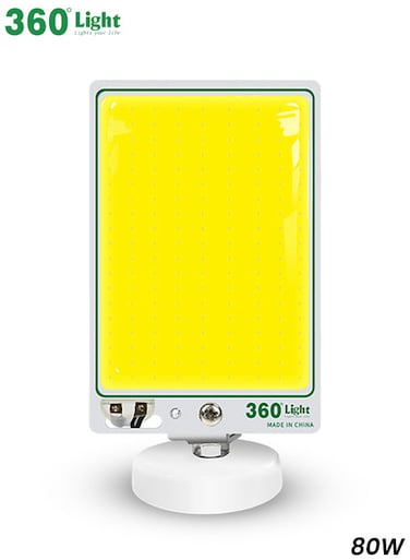 مصباح عمل LED بقوة 80 واط، إضاءة بزاوية 360 درجة، قاعدة مغناطيسية، محمول، مثالي لأعمال الصيانة والتخييم وحالات الطوارئ.