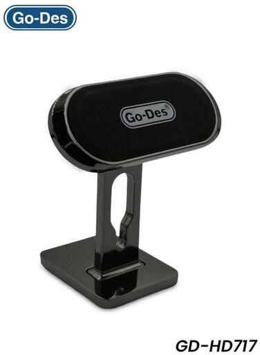 حامل هاتف مغناطيسي Go-Des GD-HD717 مع إمكانية الدوران 360 درجة، مناسب للاستخدام في السيارة والمنزل والمكتب ولوحة القيادة.