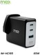 شاحن سريع imee plus IM-HC165 بقدرة 65 واط بتقنية GaN، مزود بمنفذي USB-C بتقنية PD ومنفذ USB-A بتقنية QC3.0، محول حائط لأجهزة الكمبيوتر المحمولة والأجهزة اللوحية والهواتف.