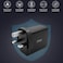 شاحن سريع IMEE IM-HC145 بقدرة 45 واط بتقنية GaN مع منفذ USB-C PD ومنفذ USB-A QC لأجهزة الكمبيوتر المحمولة والهواتف والأجهزة اللوحية، قابس بريطاني، لون أسود، 45 واط.