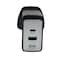 شاحن سريع IMEE IM-HC145 بقدرة 45 واط بتقنية GaN مع منفذ USB-C PD ومنفذ USB-A QC لأجهزة الكمبيوتر المحمولة والهواتف والأجهزة اللوحية، قابس بريطاني، لون أسود، 45 واط.
