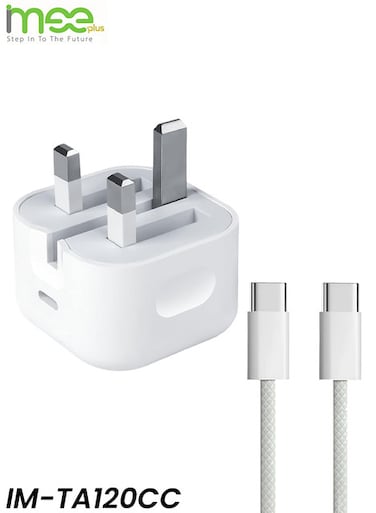 محول الشحن السريع IMEE IM-TA120CC USB-C بقدرة 20 واط مع كابل PD بقدرة 60 واط للهواتف والأجهزة اللوحية وأجهزة الكمبيوتر المحمولة (USB-C PD)
