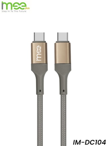 كابل IMEE PLUS IM-DC104 من نوع USB-C إلى USB-C، يدعم الشحن السريع بتقنية PD بقدرة 60 واط، كابل مضفر من نوع Type-C بطول 1.2 متر.