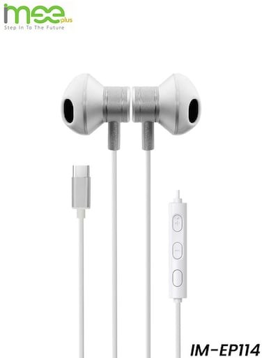 سماعات أذن ستيريو IMEE Plus من النوع C طراز IM-EP114، سماعات أذن سلكية مع ميكروفون وصوت عالي الدقة لأجهزة أندرويد المزودة بمنفذ USB.