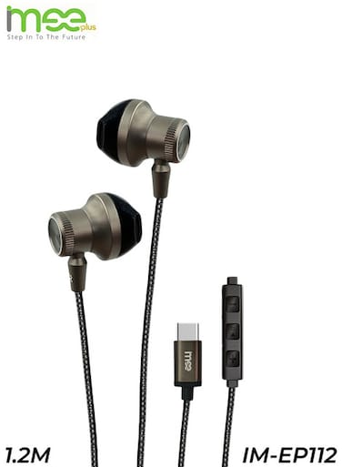 سماعات أذن سلكية من نوع Type-C من IMEE Plus IM-EPT12 مع ميكروفون، تحكم مدمج، وصوت ستيريو عالي الدقة.