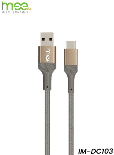 كابل بيانات من نوع USB إلى Type C من IMEE Plus طراز IM-DC103، بطول 1.2 متر، مصنوع من نسيج مضفر، يدعم الشحن السريع بقدرة 3 أمبير، سلك متين.