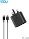 مجموعة شاحن سريع SOPY SP-345 بقدرة 45 واط بمنفذ USB-C PD مع كابل من النوع C إلى النوع C للهواتف والأجهزة اللوحية وأجهزة الكمبيوتر المحمولة.