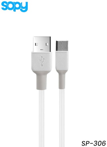 كابل Sopy PowerLine Select+ من USB-A إلى Micro، طراز SP-306، شحن سريع، متين، بطول 1 متر.