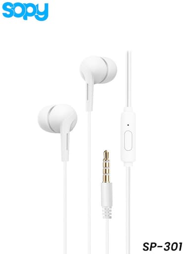 Sopy SP-301 Wired Earphones with Mic 3.5mm AUX In-Ear Headphones for Phone Tablet Laptop