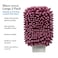 Microfiber Chenille Car Wash Mitt Double Sided Scratch Free Wash Glove with Elastic Cuff Purple